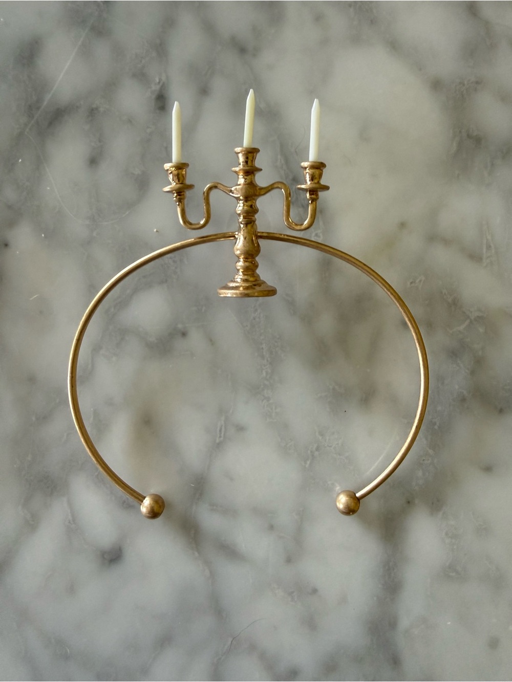 Gold Candelabra Hoop Statement Earrings - Picture 3 of 6